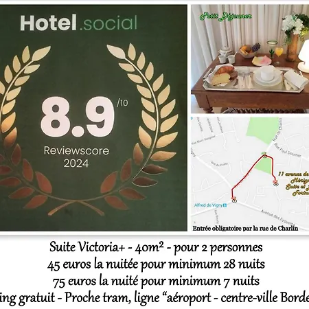 Le Fortuny - 3 Suites, 2 Apparts, 1 - Proche Tram Ligne Aeroport Et Parking Gratuit Mérignac