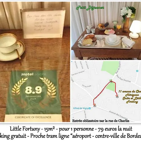 Bed & Breakfast Le Fortuny - 3 Suites, 2 Apparts, 1 - Proche Tram Ligne Aeroport Et Parking Gratuit Mérignac