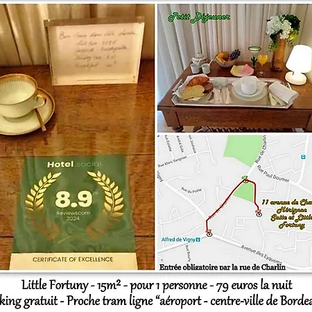 Le Fortuny - 3 Suites, 2 Apparts, 1 - Proche Tram Ligne Aeroport Et Parking Gratuit 4* Mérignac