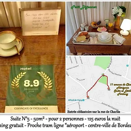 Le Fortuny - 3 Suites, 2 Apparts, 1 - Proche Tram Ligne Aéroport Et Parking Gratuit