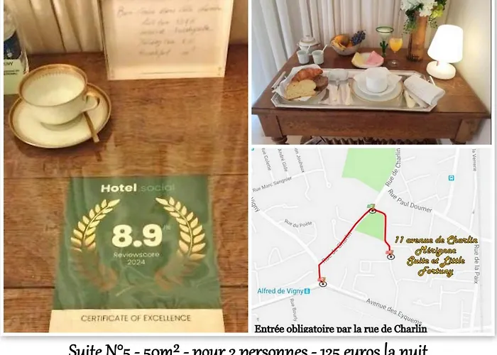 Le Fortuny - 3 Suites, 2 Apparts, 1 - Proche Tram Ligne Aeroport Et Parking Gratuit Nocleg ze śniadaniem