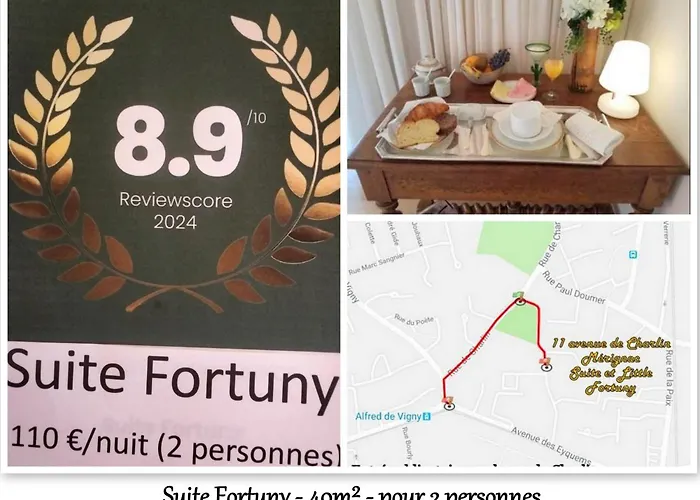 Nocleg ze śniadaniem Le Fortuny - 3 Suites, 2 Apparts, 1 - Proche Tram Ligne Aeroport Et Parking Gratuit 4*